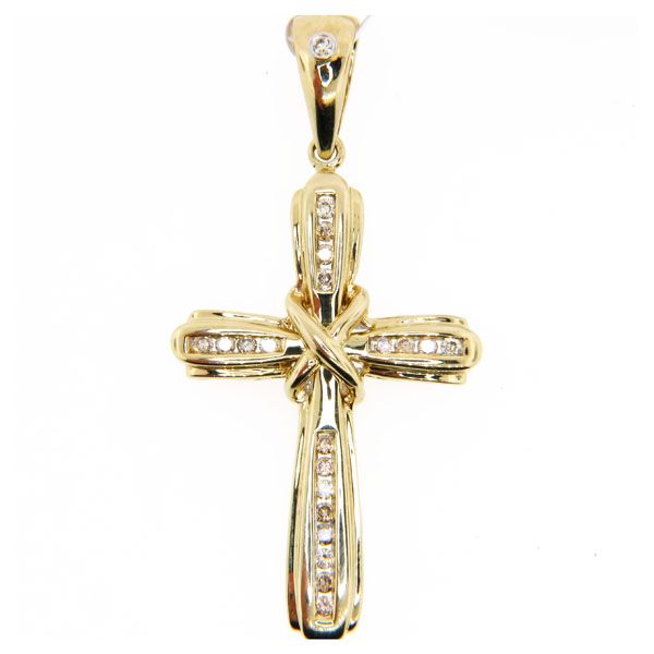 14 Karat Yellow Gold Diamond Cross-160-456