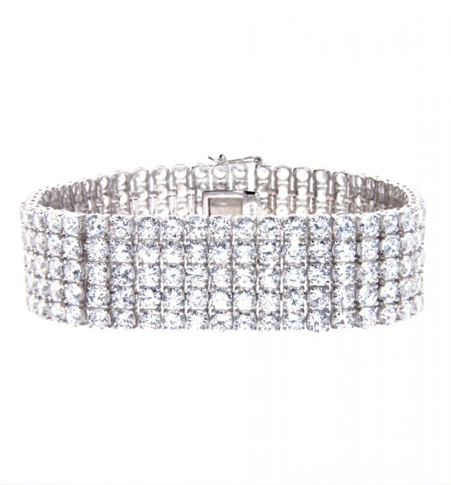 Zales 5 CT. T.w. Diamond Multi-Row Bracelet in Sterling Silver |  CoolSprings Galleria