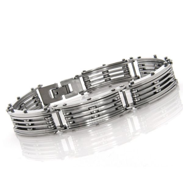 Mens Solid Stainless Steel Bracelet Italian Design SSBR1 AJWatches