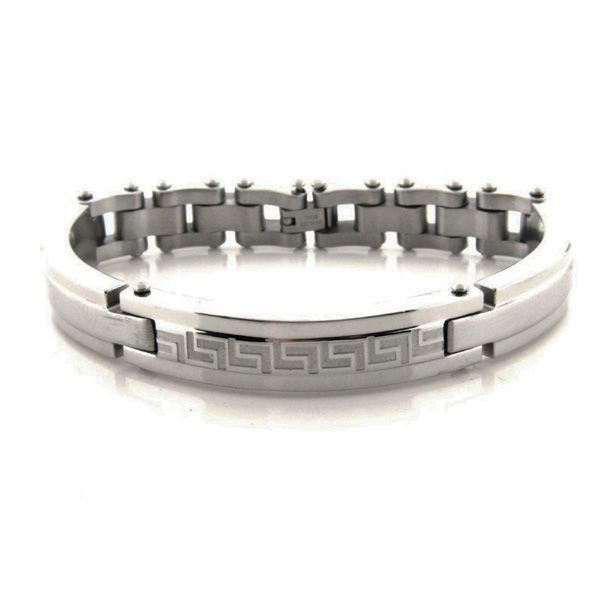 Mens Solid Stainless Steel Bracelet Italian Design SSBR5 AJWatches