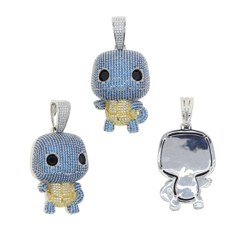 Blue Cartoon Character Iced Out Micro Pave CZ + Chain | AJwatches